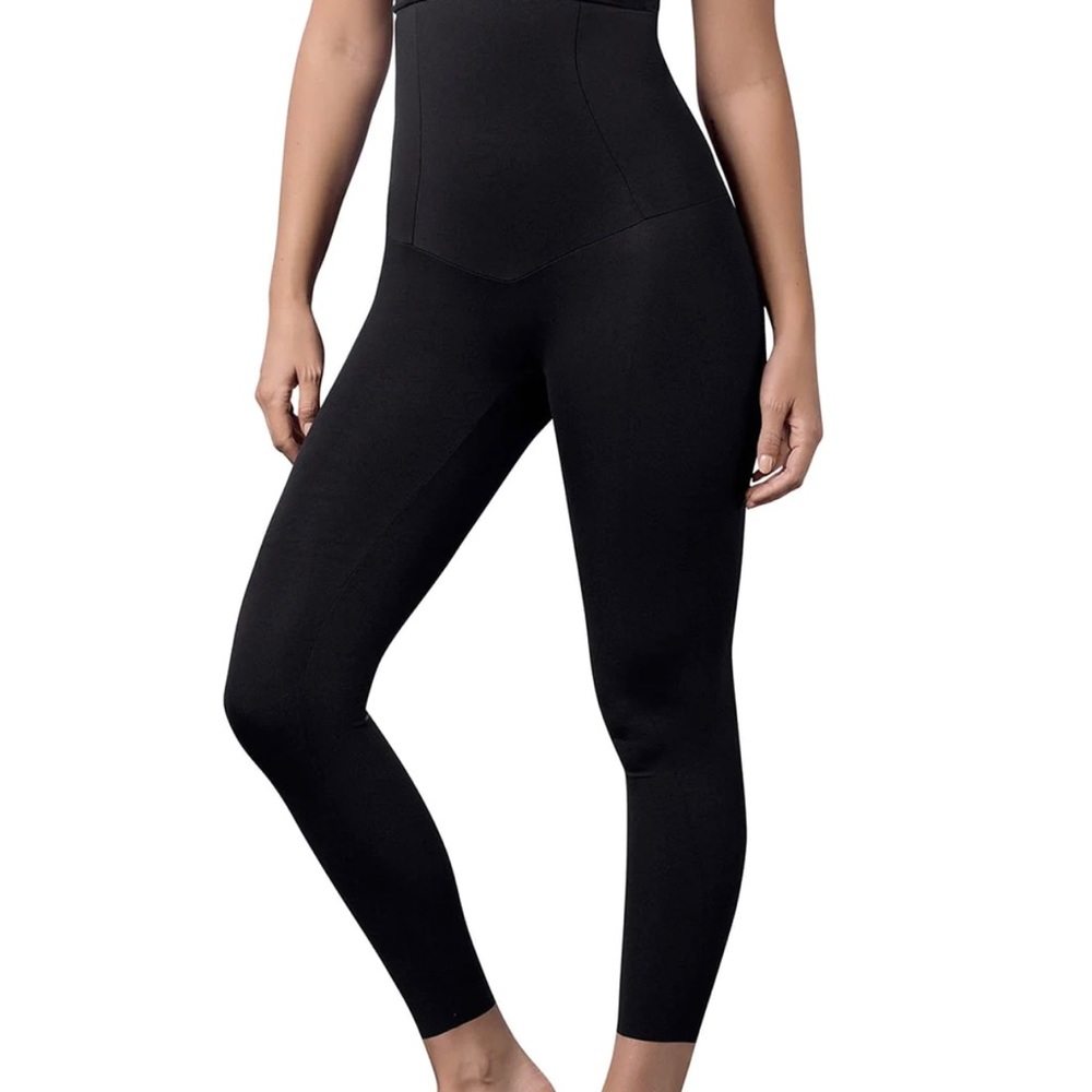 Leonisa Extra High Waist Firm Compression Control Leggings Black